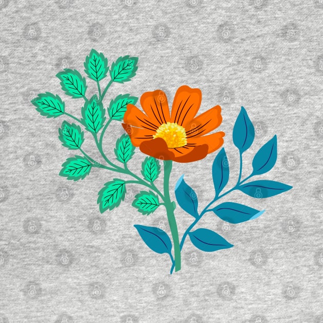 Colorful orange flower design by Jennifer Ladd